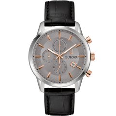 Reloj Bulova Sutton Chrono 98B409 acero y piel