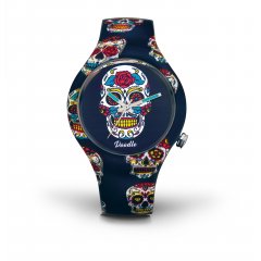 Reloj Doodle Skull mood DOCA005 unisex multicolor