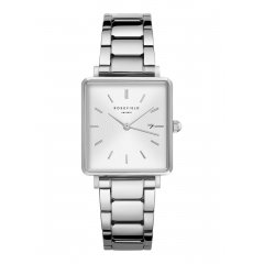 Reloj Rosefield Boxy White Sunray Steel Silver QWSS-Q042 mujer plata