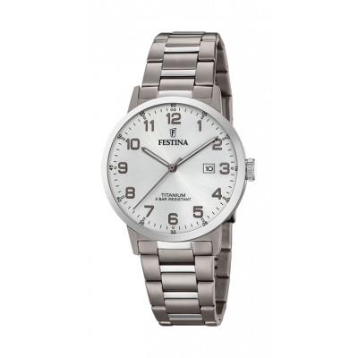 principal Reloj Festina F20435/1 hombre titanio plateado.