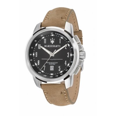 principal Reloj  Maserati R8851121004 Hombre Negro Piel Taquímetro