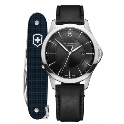 principal Reloj Victorinox black leather V241904.1 hombre 