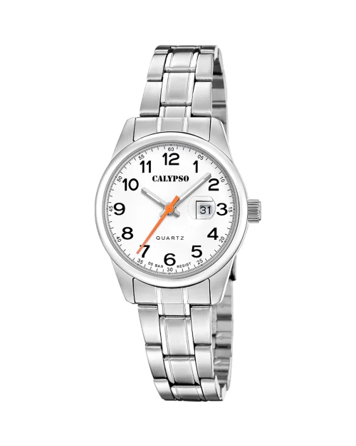 Calypso Basic K5873/1 Damenuhr, weiß, Edelstahl
