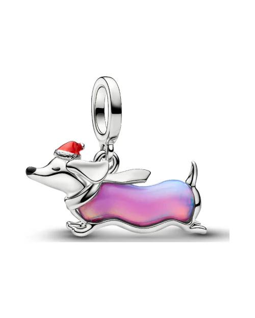 Charm Pandora 734970C01 colgante teckel navideño