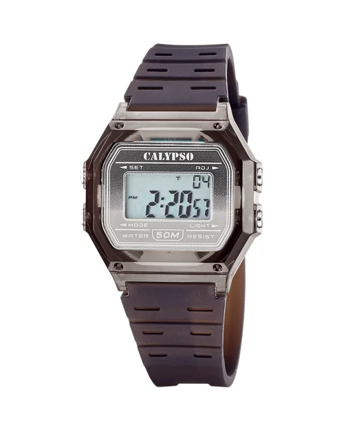 Calypso K6084/6 Digitaluhr, grau, Unisex, Kautschukarmband
