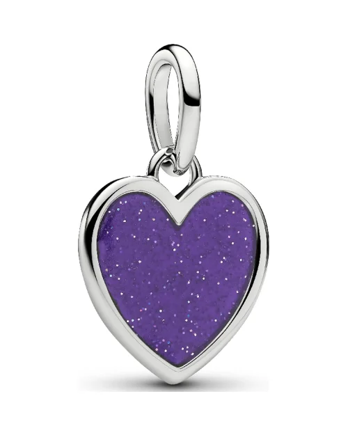 Charm Pandora 735088C02 colgante corazón morado