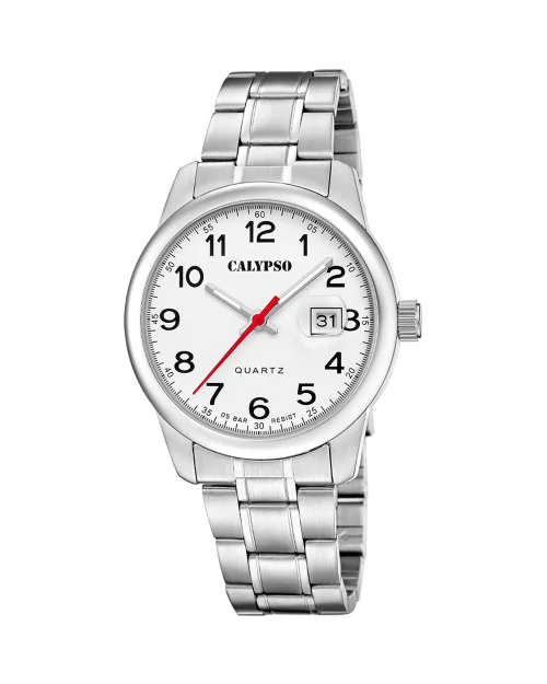 Calypso Basic K5872/1 Herrenuhr, weiß, Edelstahl