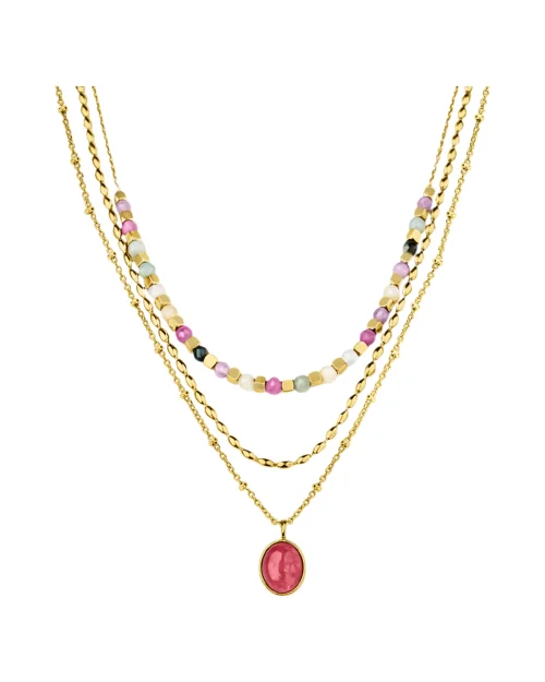 Collier LOTUS Style Boho LS2691-1/1 en acier doré pour femme