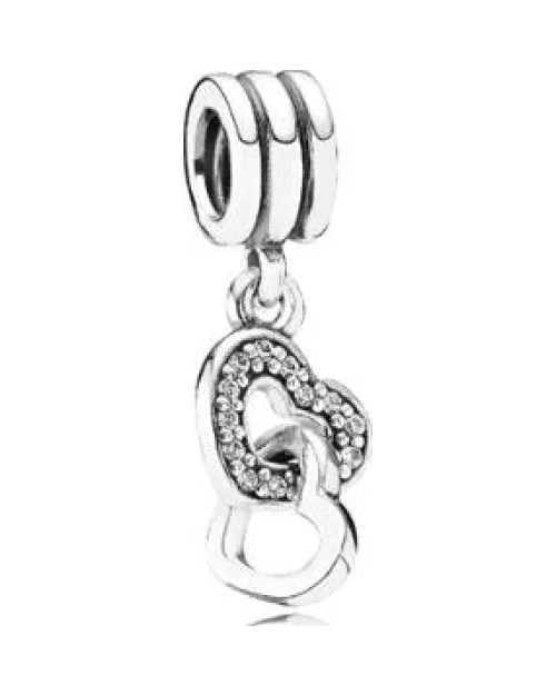 PANDORA 791242CZ Women's Silver Intertwined Hearts Pendant bead