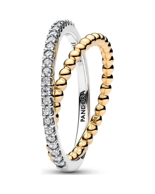 Pierścionek Pandora 164827C01-52 z plecionym obręczem