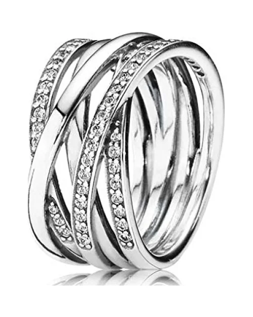 Ring PANDORA 190919CZ-56 Women's White Silver Zirconia
