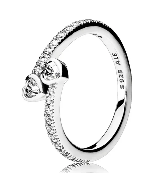Bague Pandora 191023CZ-56 Femmes Argent Zirconia Hearts Forever