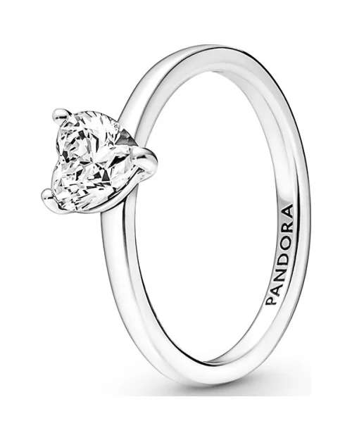 Pierścionek Pandora 191165C01-54 Pierścionek z pasjansem w kształcie serca 