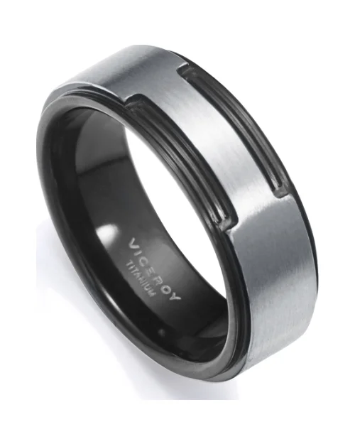 Viceroy ring 15154A02610 titanium IP zwart