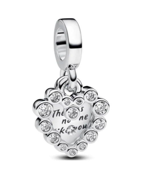 Charm colgante Pandora 793765C01 doble corazón