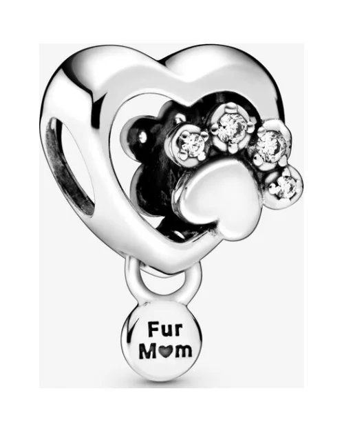 Pandora Fingerprint Heart Charm 798873C01 srebrny z cyrkoniami dla kobiet.