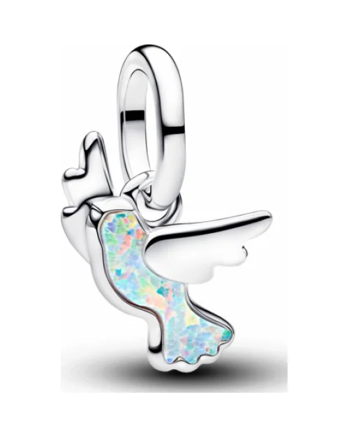 Bedel Pandora ME 794566C01 wit duif zilver