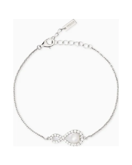 Pulsera Mabina Endless 534053 infinito perla plata 925 circonitas