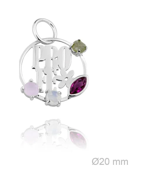 Pendentif VERUTIA 135294A femme argent pierres de couleur