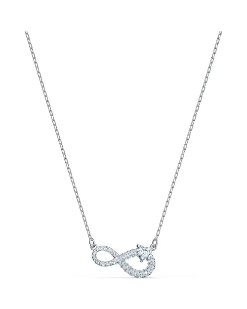 Collar Infinity SWAROVSKI 5520576, blanco, baño de rodio