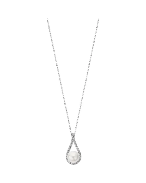 Lotus zilveren parels LP3481-1/1 vrouw zilveren halsketting