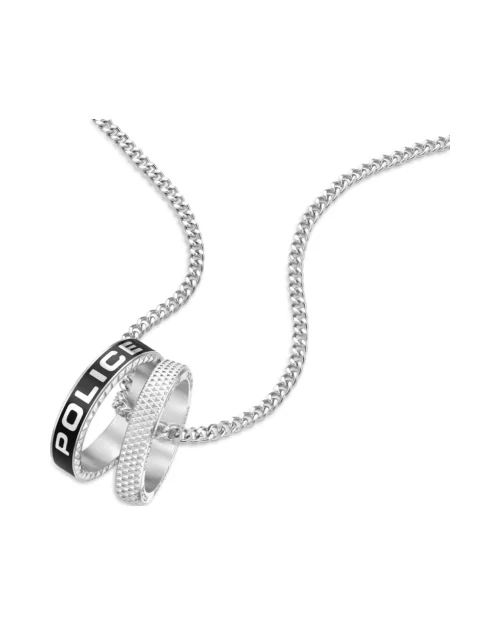 Collier en acier inoxydable Police Duo noir PEAGN0032701