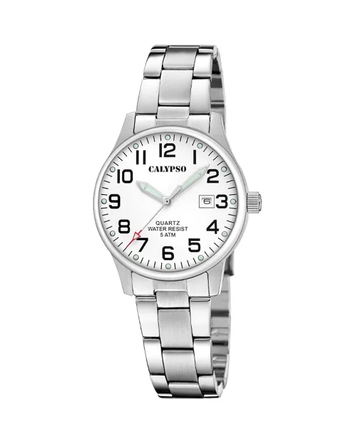 Reloj Calypso Basic K5861/1 blanco mujer acero