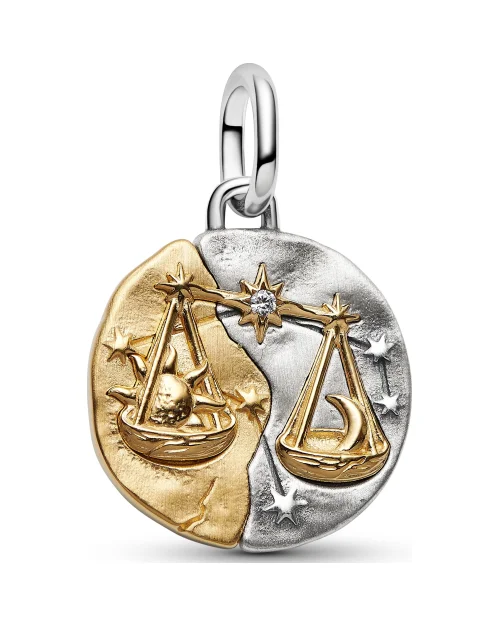 Pandora-medaillon ME 764983C01 Weegschaal met zirkonia