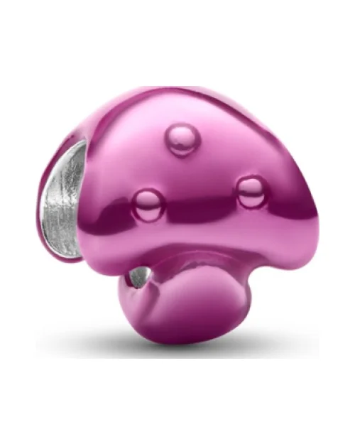 Mini charm Pandora 794906C01 a forma di fungo rosa metallizzato