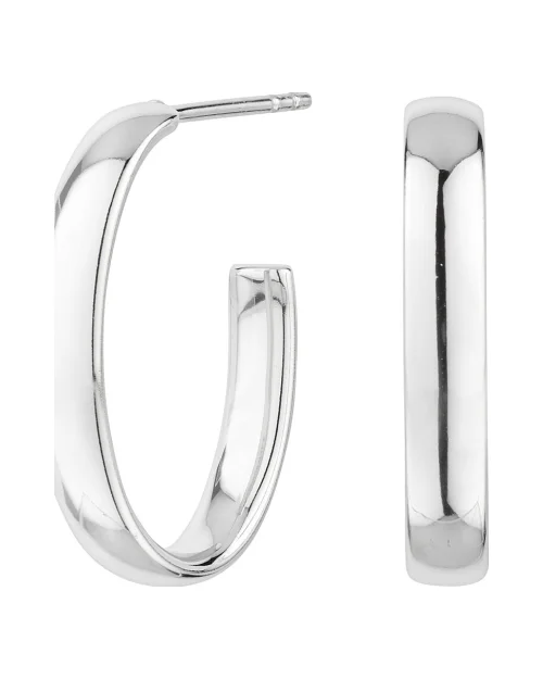 ITEMPORALITY SEA-100-152-02 Oval Hoop Earrings Oval shape ITEMPORALITY SEA-100-152-02 Woman silver