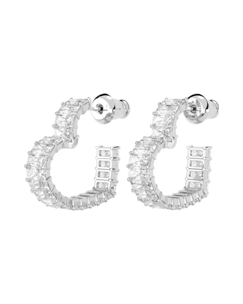 Kolczyki kółka z sercem Swarovski Matrix 5653170