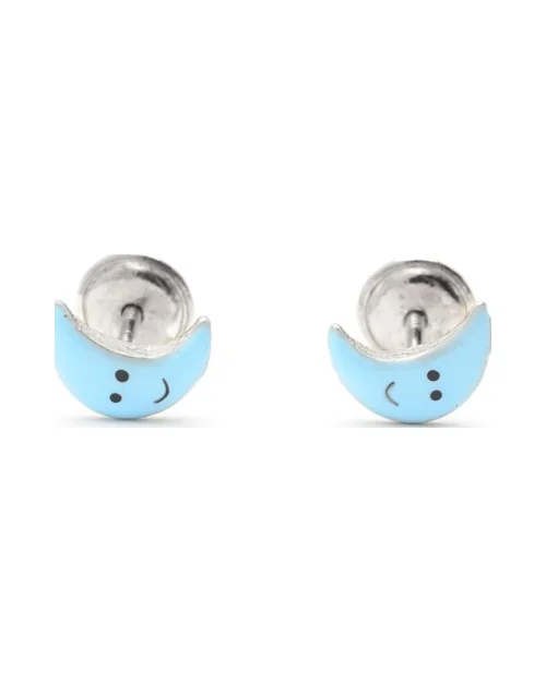Pendientes Botón La Petra 9006 Niña Plata Luna