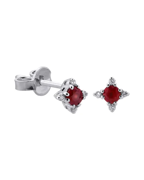 Boucles d'oreilles Davite &amp; Delucchi BB008536RBS femme or blanc Diamants et rubis
