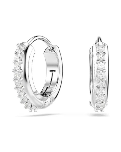 Białe kolczyki kółka Swarovski 5690670 Matrix