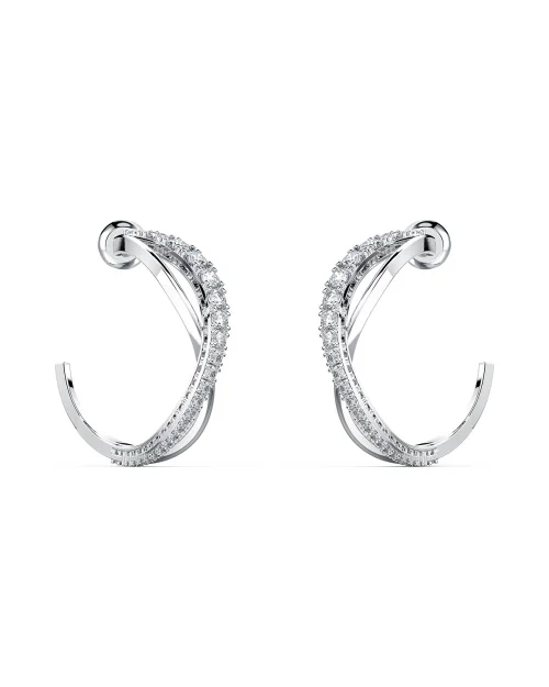 Swarovski 5563908 Twist hoop earrings white woman