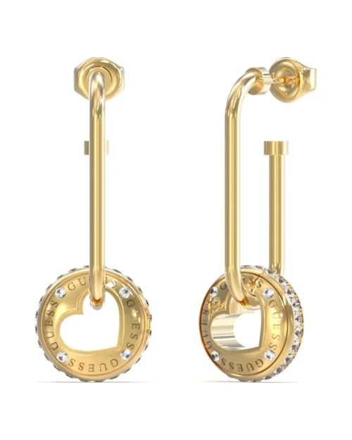 Guess JUBE03345JWYGT-U Oorbellen met rollende harten 