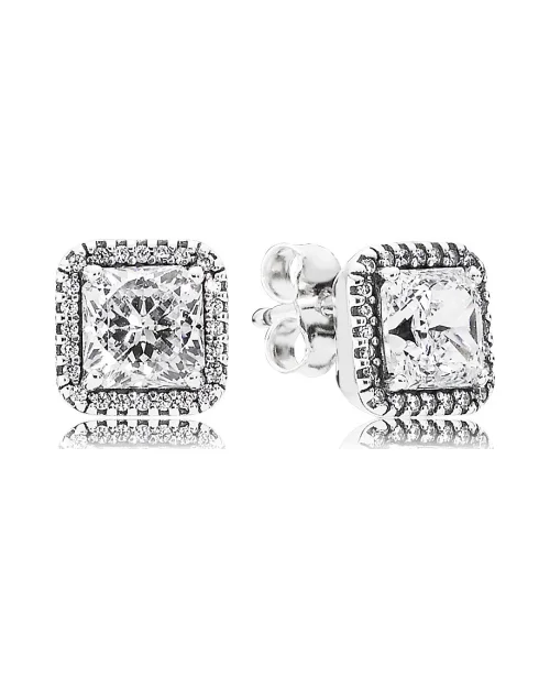 Pandora 290591CZ Damskie kolczyki ze srebrnymi guzikami Timeless Elegance