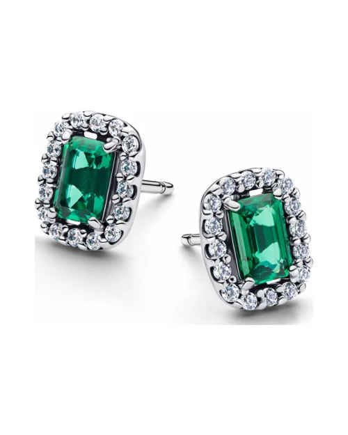 Pandora 294501C01 green rectangular earrings