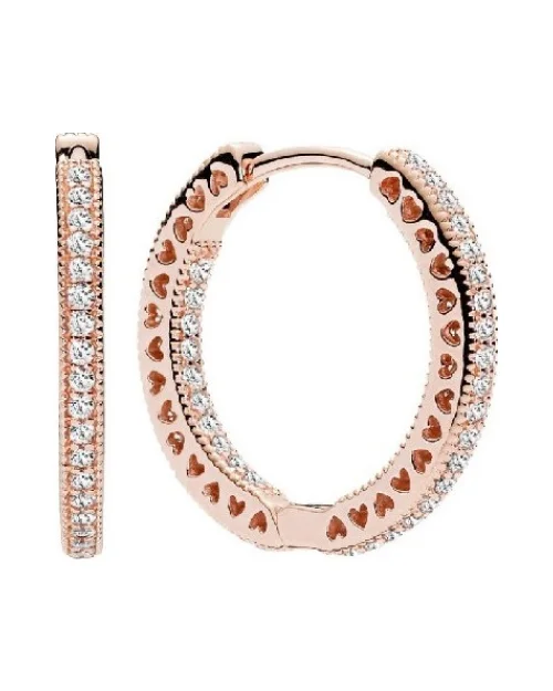 Pandora hoop earrings 286318CZ Hearts