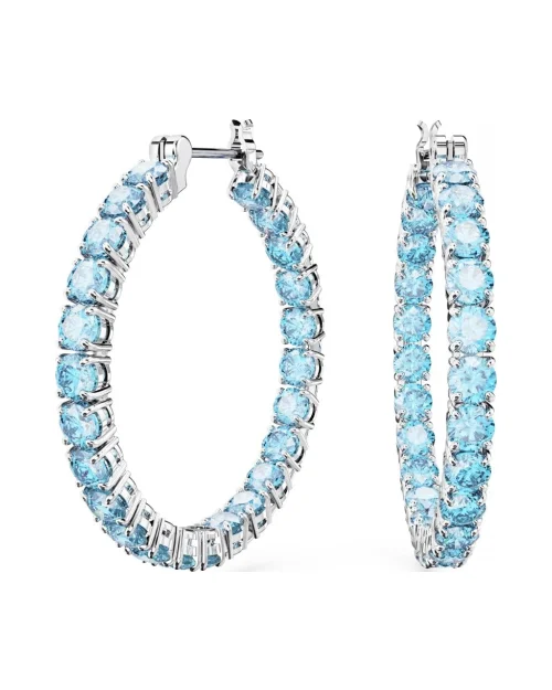 Niebieskie kolczyki kółka Swarovski 5647446 Matrix