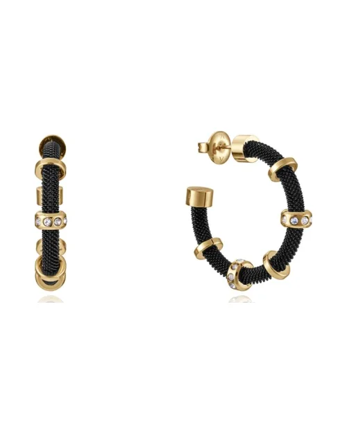 Boucles d'oreilles Viceroy Chic 14110E01010 acier inoxydable noir