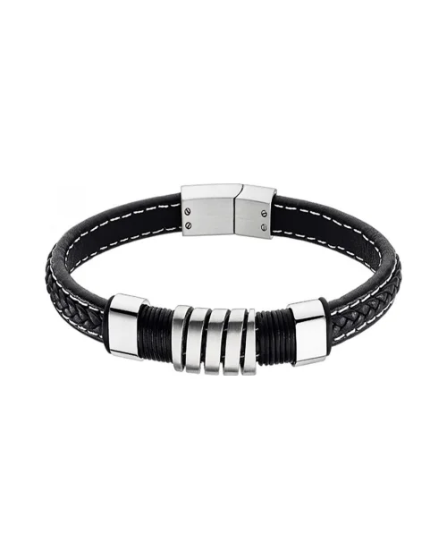 Lotus Style herrarmband LS2056-2/1 läderarmband för män