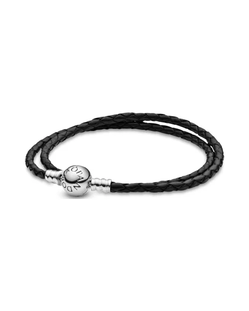 Bracelet Moments Pandora 590745CBK-D3 black leather
