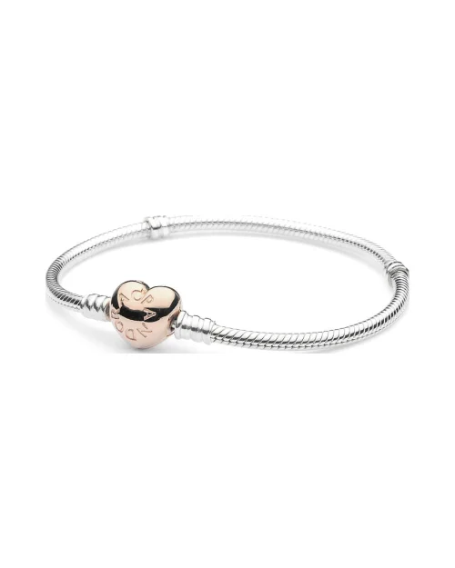 Bracelet Pandora 580719-17 coeur en argent Rose pour femme