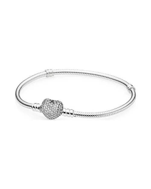 Pandora Bracelet 590727CZ-18 Woman silver Heart Zircons