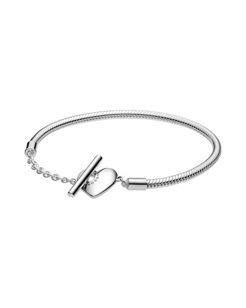 Pandora Heart T-Bar Bracelet 599285C00-20 sterling silver