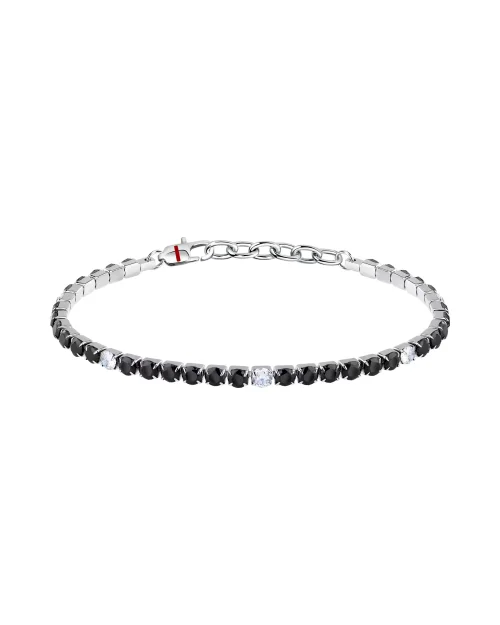 Bracciale Sector Tennis SANN50 in acciaio inossidabile con cristalli 