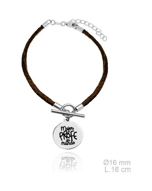 Pulsera VERUTIA 159187A mujer plata cuero