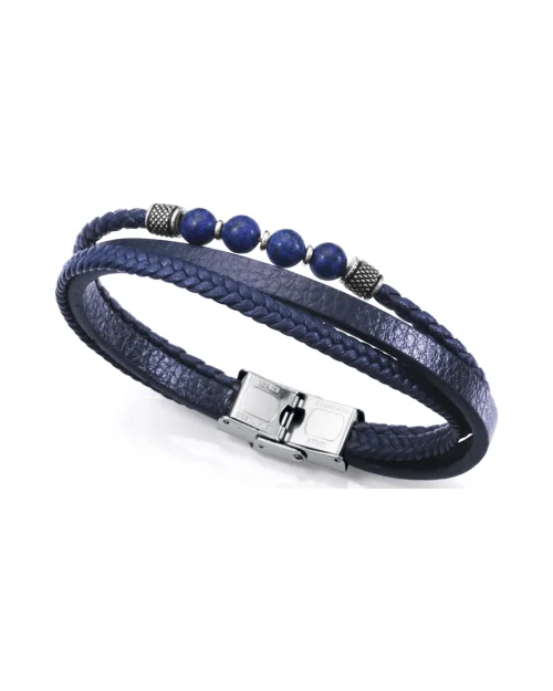 Viceroy 14123P01013 armband natuursteen en leer