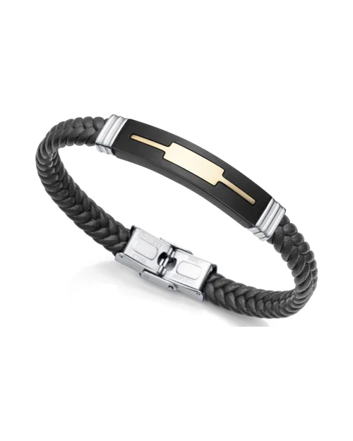 Viceroy 1480P01011 bracciale da uomo in acciaio e pelle